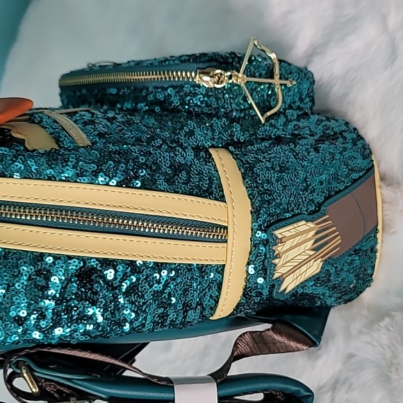 🧡💚Loungefly Merida Sequins Mini Backpack/Wallet Bundle - Picture 3 of 12